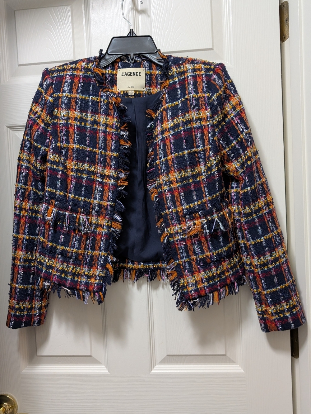 L'AGENCE Angelina Jacket in Midnight Multi Tweed Size 2